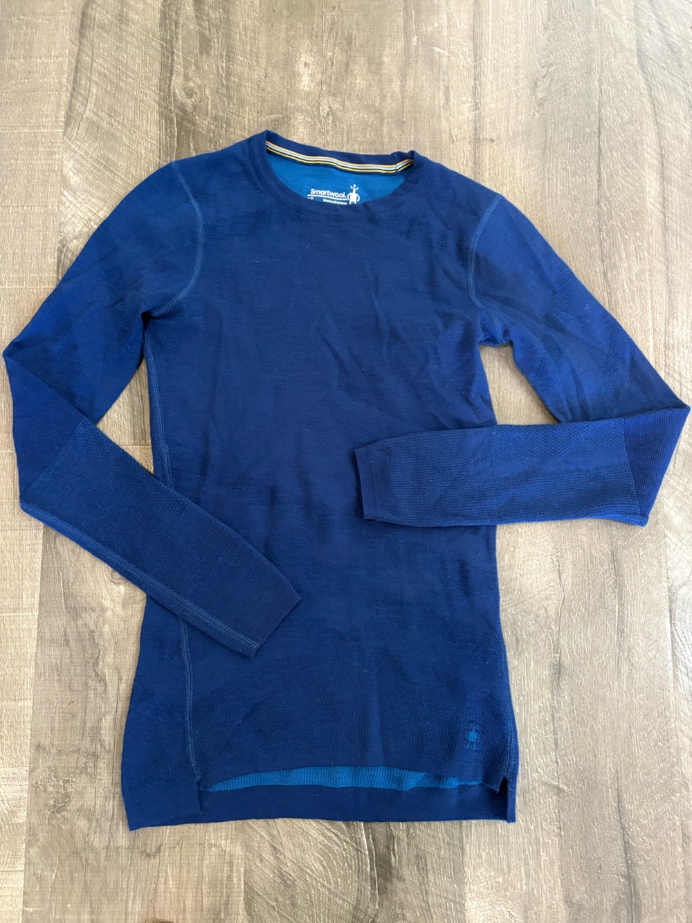 Smartwool Navy and Royal Blue Merino Crew Pullover